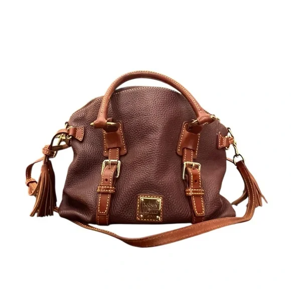 Dooney & Bourke Rich Brown Leather Satchel - Picture 4 of 11